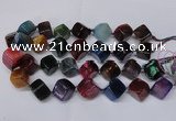 CAG8577 15.5 inches 15*16mm - 17*18mm cube dragon veins agate beads