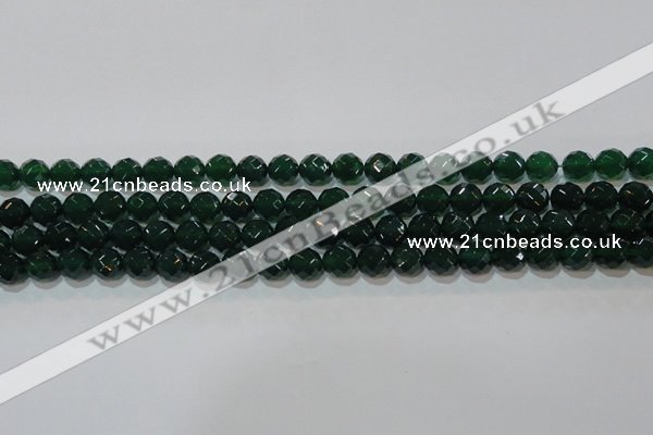 CAG8580 15.5 inches 10mm faceted round green agate gemstone beads