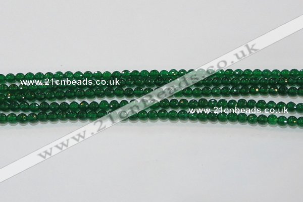 CAG8582 15.5 inches 6mm faceted round green agate gemstone beads