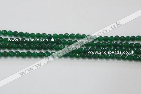 CAG8583 15.5 inches 8mm faceted round green agate gemstone beads