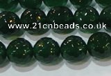 CAG8584 15.5 inches 12mm faceted round green agate gemstone beads