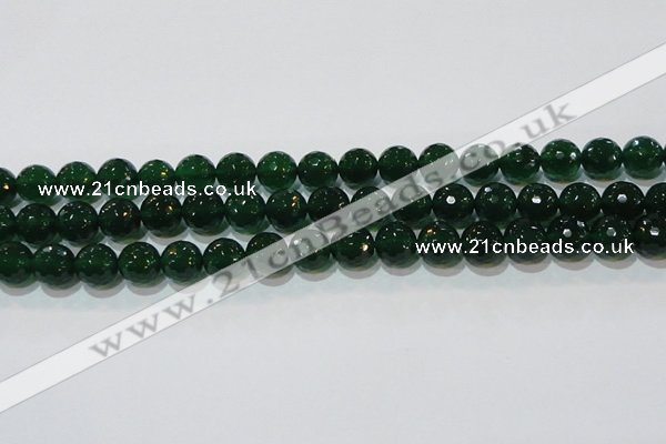 CAG8584 15.5 inches 12mm faceted round green agate gemstone beads