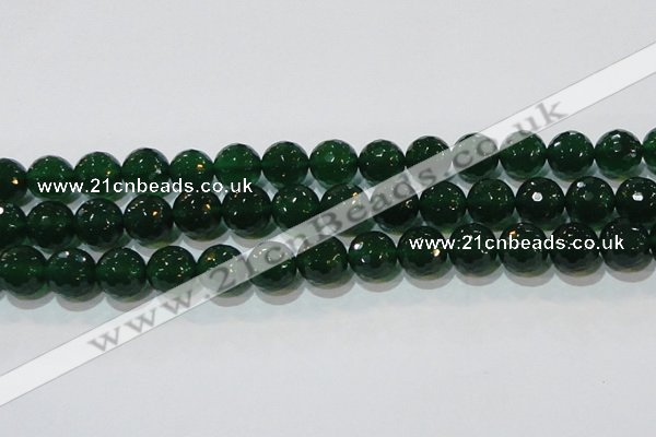 CAG8586 15.5 inches 16mm faceted round green agate gemstone beads