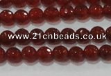 CAG8590 15.5 inches 6mm faceted round red agate gemstone beads