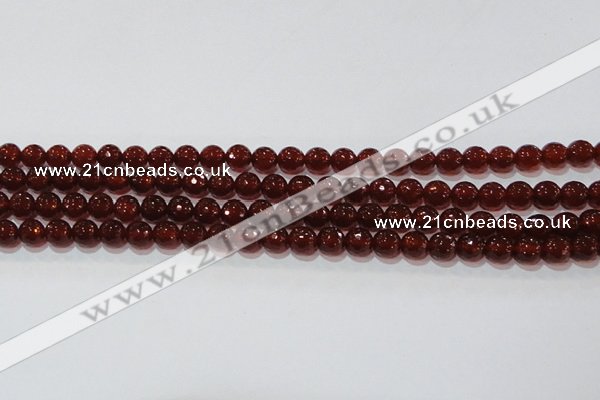 CAG8591 15.5 inches 8mm faceted round red agate gemstone beads