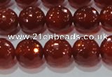 CAG8593 15.5 inches 12mm faceted round red agate gemstone beads