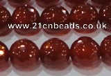 CAG8594 15.5 inches 14mm faceted round red agate gemstone beads