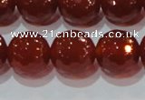 CAG8596 15.5 inches 18mm faceted round red agate gemstone beads