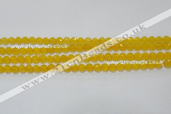 CAG8602 15.5 inches 8mm faceted round yellow agate gemstone beads