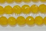 CAG8603 15.5 inches 10mm faceted round yellow agate gemstone beads