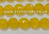 CAG8604 15.5 inches 12mm faceted round yellow agate gemstone beads