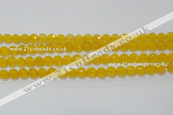 CAG8604 15.5 inches 12mm faceted round yellow agate gemstone beads