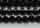 CAG8611 15.5 inches 8mm faceted round black agate gemstone beads