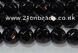 CAG8612 15.5 inches 10mm faceted round black agate gemstone beads