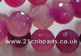 CAG864 15.5 inches 14mm faceted round agate gemstone beads