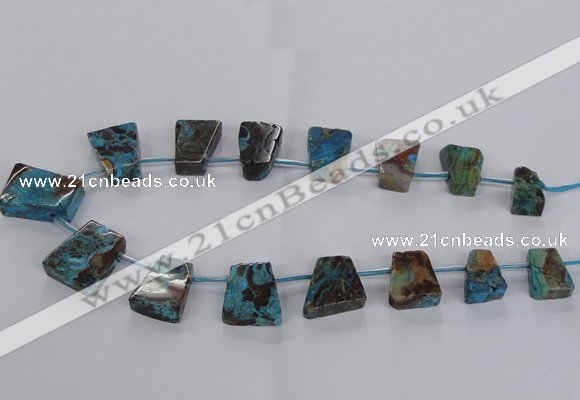 CAG8642 Top drilled 13*18mm - 20*30mm trapezoid ocean agate beads