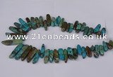 CAG8643 Top drilled 8*20mm - 10*55mm sticks ocean agate beads