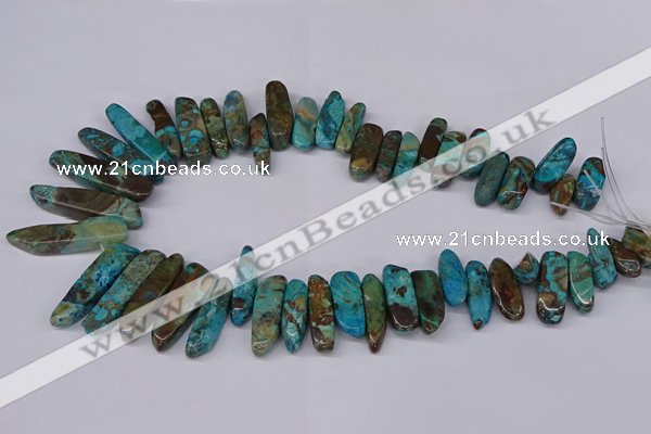 CAG8643 Top drilled 8*20mm - 10*55mm sticks ocean agate beads