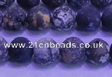 CAG8652 15.5 inches 8mm round matte blue ocean agate beads