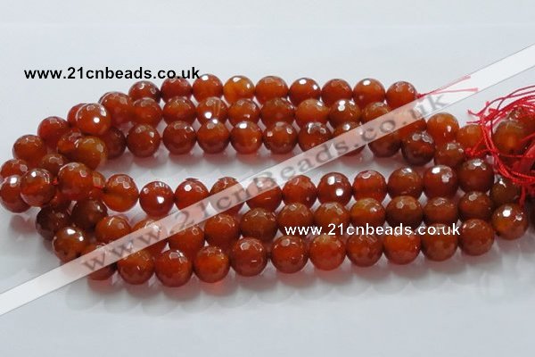 CAG866 15.5 inches faceted round 14mm agate gemstone beads