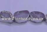 CAG8660 7.5 inches 13*18mm freeform silver plated druzy agate beads