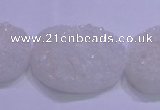 CAG8665 7.5 inches 22*30mm freeform white plated druzy agate beads