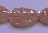 CAG8666 7.5 inches 22*30mm freeform champagne plated druzy agate beads