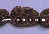 CAG8667 7.5 inches 22*30mm freeform glod plated druzy agate beads
