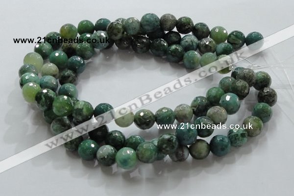 CAG867 15.5 inches 12mm faceted roundagate gemstone beads