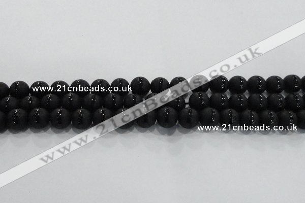 CAG8676 15.5 inches 8mm round matte tibetan agate gemstone beads