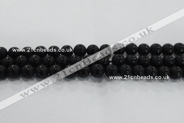 CAG8677 15.5 inches 10mm round matte tibetan agate gemstone beads