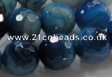 CAG868 15.5 inches 18mm faceted roundagate gemstone beads