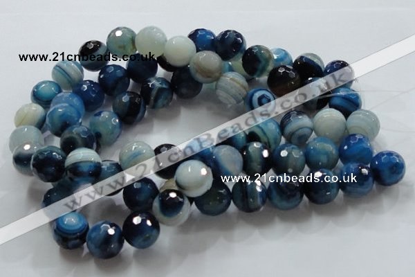 CAG868 15.5 inches 18mm faceted roundagate gemstone beads