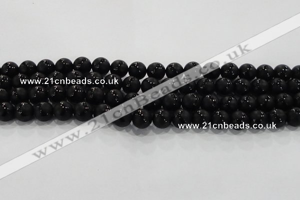 CAG8681 15.5 inches 8mm round matte tibetan agate gemstone beads