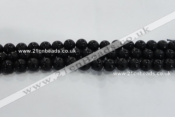 CAG8682 15.5 inches 10mm round matte tibetan agate gemstone beads