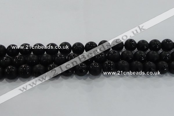 CAG8687 15.5 inches 10mm round matte tibetan agate gemstone beads