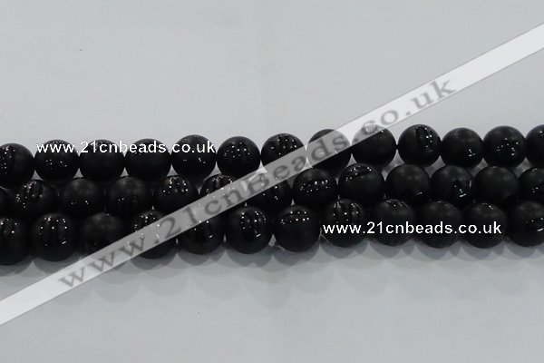 CAG8688 15.5 inches 12mm round matte tibetan agate gemstone beads