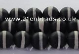 CAG8690 15.5 inches 6mm round matte tibetan agate gemstone beads