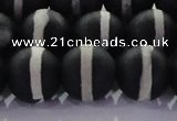 CAG8693 15.5 inches 12mm round matte tibetan agate gemstone beads