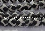 CAG8695 15.5 inches 6mm round matte tibetan agate gemstone beads