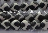 CAG8696 15.5 inches 8mm round matte tibetan agate gemstone beads