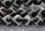 CAG8697 15.5 inches 10mm round matte tibetan agate gemstone beads