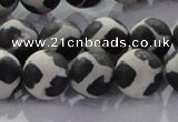 CAG8698 15.5 inches 12mm round matte tibetan agate gemstone beads