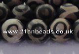 CAG8703 15.5 inches 12mm round matte tibetan agate gemstone beads