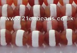 CAG8706 15.5 inches 8mm round matte tibetan agate gemstone beads