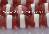 CAG8708 15.5 inches 12mm round matte tibetan agate gemstone beads