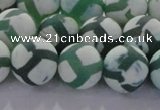 CAG8723 15.5 inches 12mm round matte tibetan agate gemstone beads