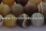 CAG8728 15.5 inches 12mm round matte madagascar agate beads