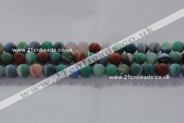 CAG8732 15.5 inches 10mm round matte madagascar agate beads