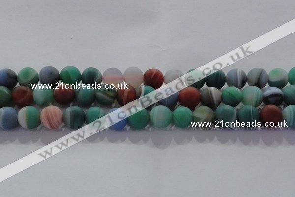 CAG8733 15.5 inches 12mm round matte madagascar agate beads